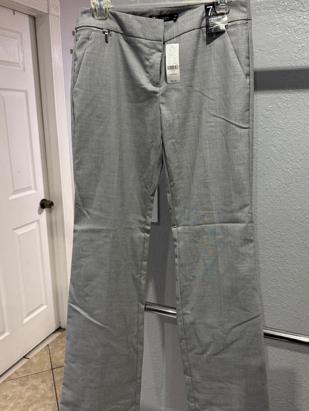 New York & Company Light Gray Straight Leg Pants